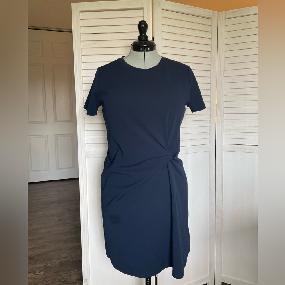 Banana Republic Navy Blue Knotted T-Shirt Dress, Sz Medium